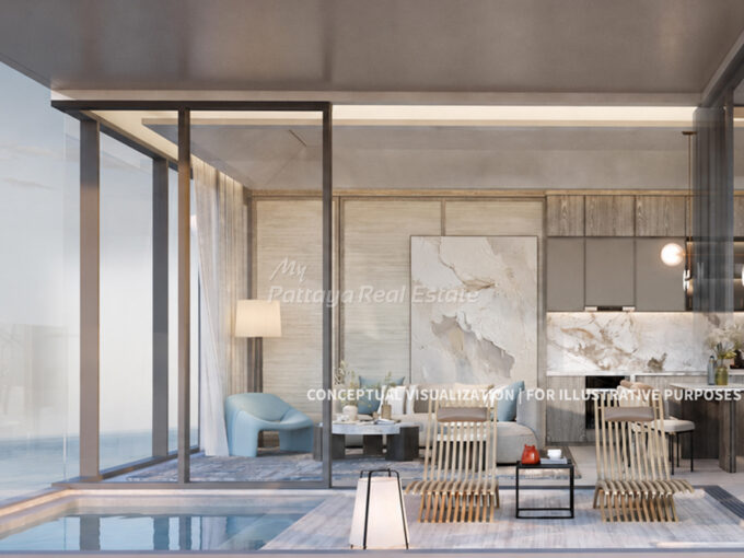 Soondri WongAmat Pattaya - Type G1P - 117.40 Sq.M, 2+ Bed : 3 Bath Artistic Rendering - My Pattaya Real Estate