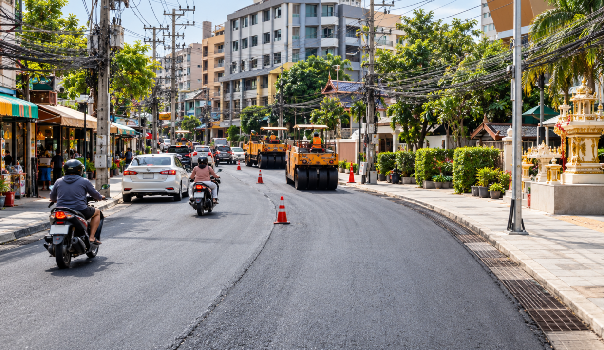 Pattaya Upgrades Roads, Footpaths & Street Lighting